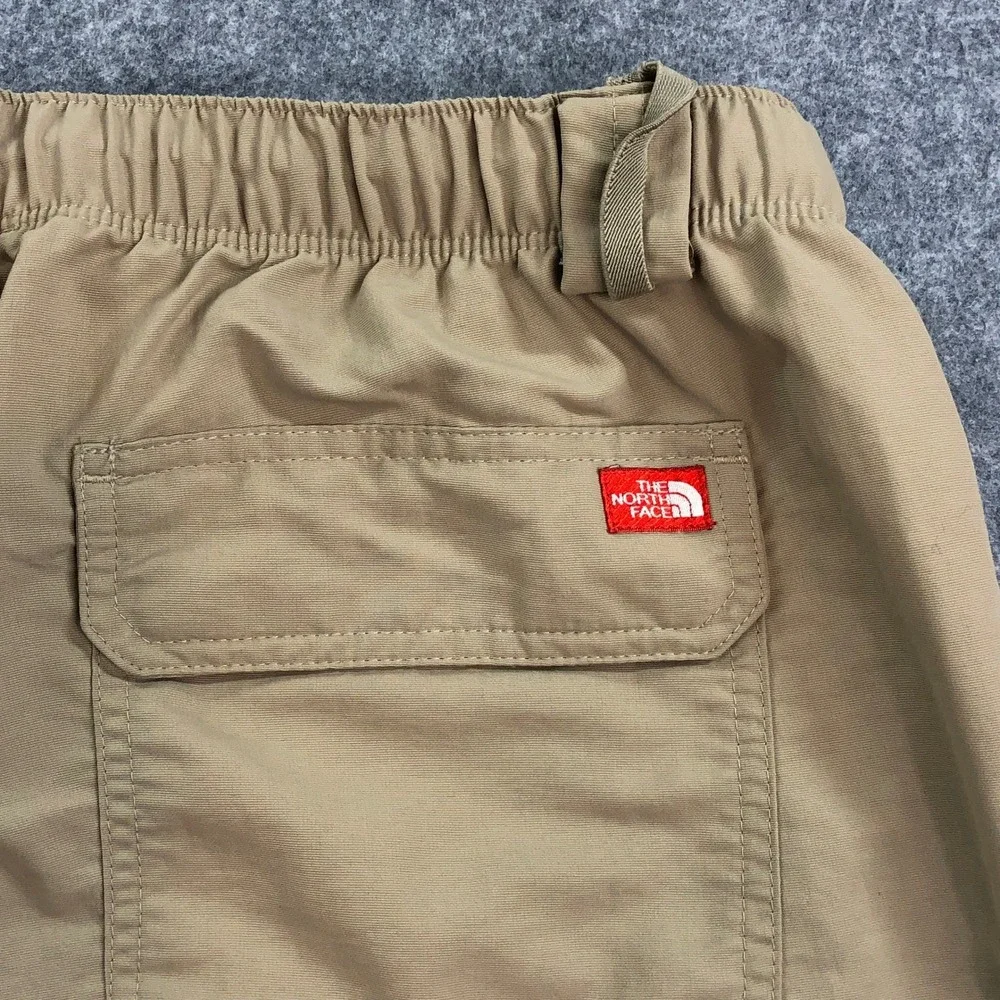 The North Face Mens Cargo Pants XL Tan Convertible Hiking Belted Nylon Outdoors